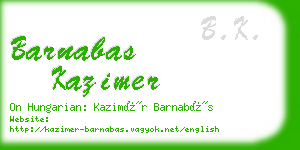 barnabas kazimer business card